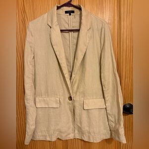 Quince 100% European Linen Blazer Jacket in Driftwood Light Tan Women’s Size XS